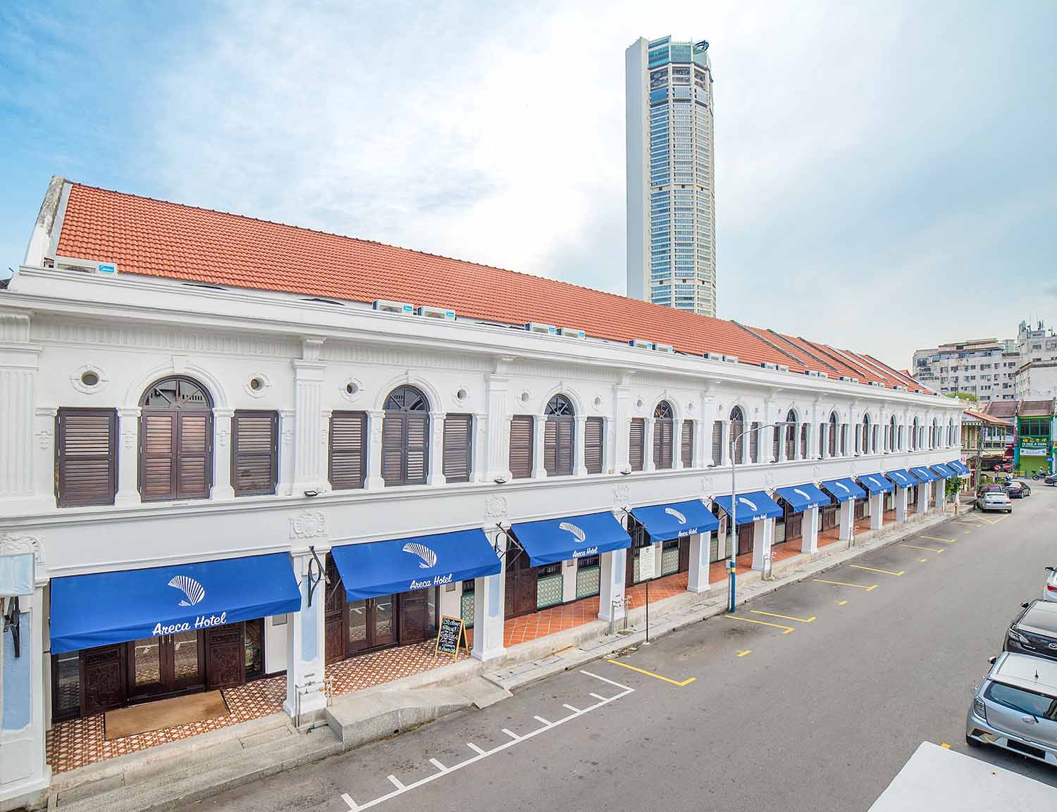 Areca Hotel Penang 白色历史店屋外观
